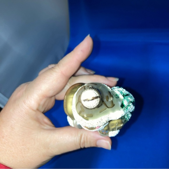 VTG Blown Glass SANTA Father Christmas Ornament CZECH REP St Nicholas gold White - Picture 10 of 11